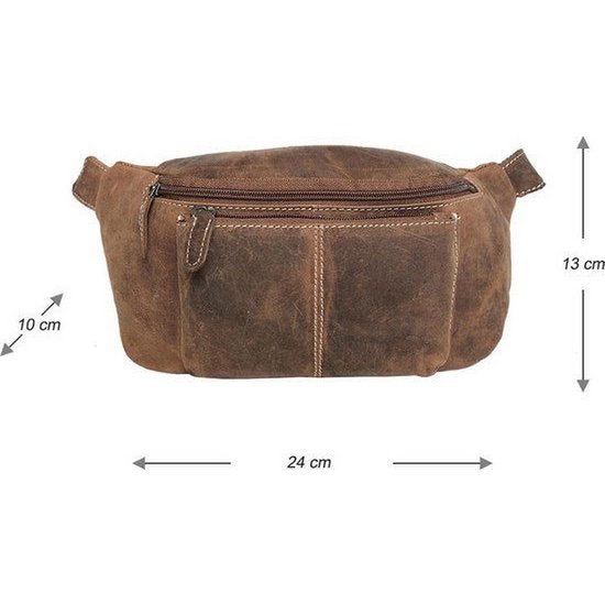Hofte taske damer eller hofte taske mænd cognac farverig læder fanny pack