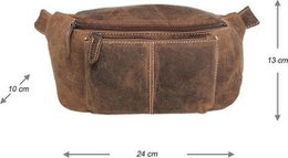 Hofte taske damer eller hofte taske mænd cognac farverig læder fanny pack