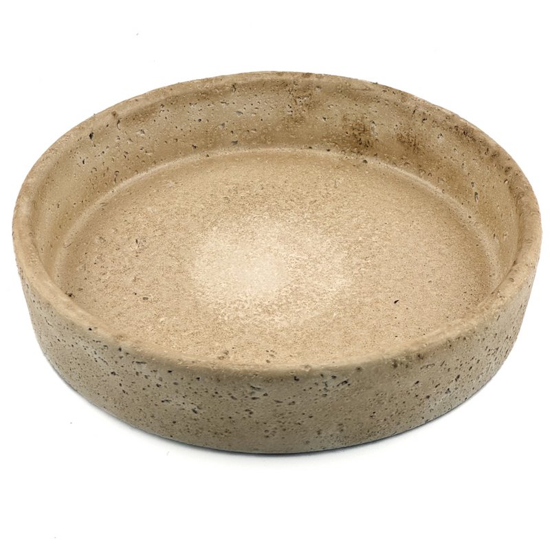 Earthenware tray round beige