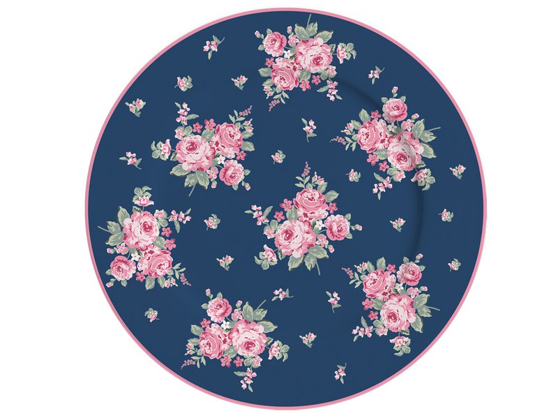 Plato de postre de porcelana Bella azul 19 cm Isabelle Rose