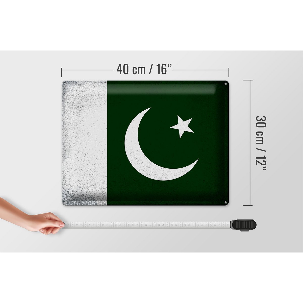 Tin Sign Flag Pakistan 40x30cm Flag Pakistan Vintage