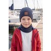 Komplet czapka i komin SMILE - bawełna - granat melanżowy