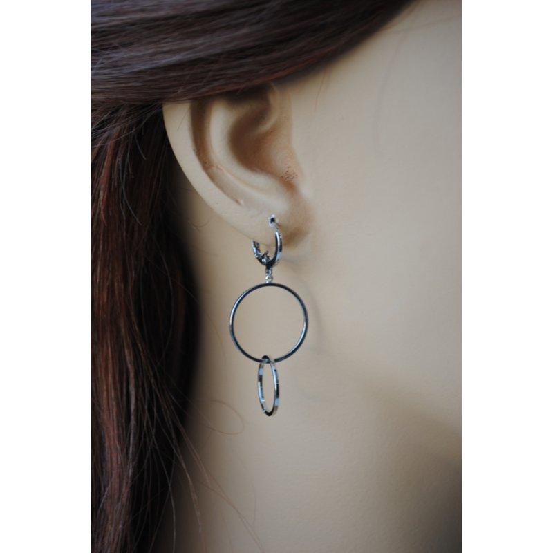 Boucles d'oreilles bagues rhodiées (couleur argent) ou plaquées or