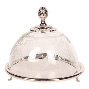 Round Cake Stand 23 cm - Silver - Glass