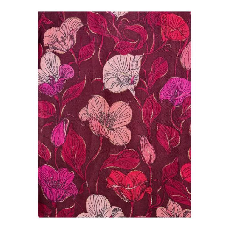 Damen-Baumwollschal mit Blumenmuster ITFUIAHF-25-02