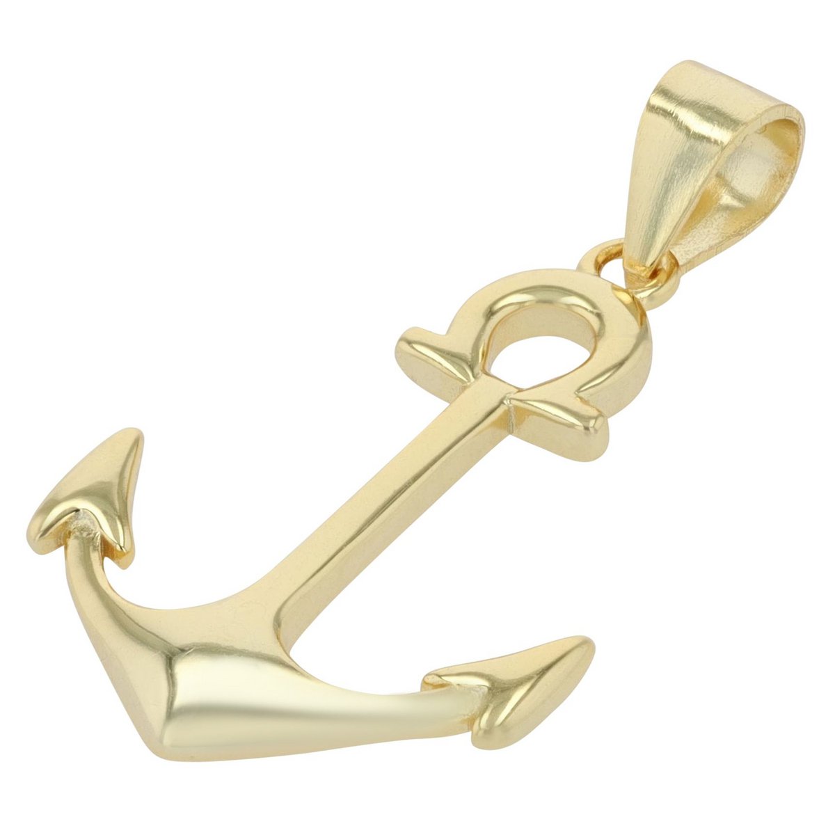 "Nahid" - anchor pendant, real silver in gold color