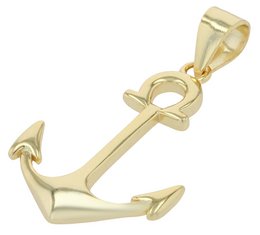 "Nahid" - anchor pendant, real silver in gold color