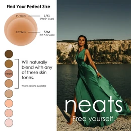 Neats Adhesive Silicone Nipple Covers - 1 pair (Almond)