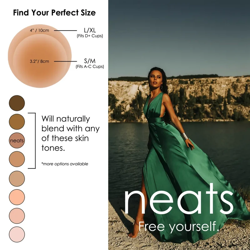 Neats Adhesive Silicone Nipple Covers - 1 pair (Almond)