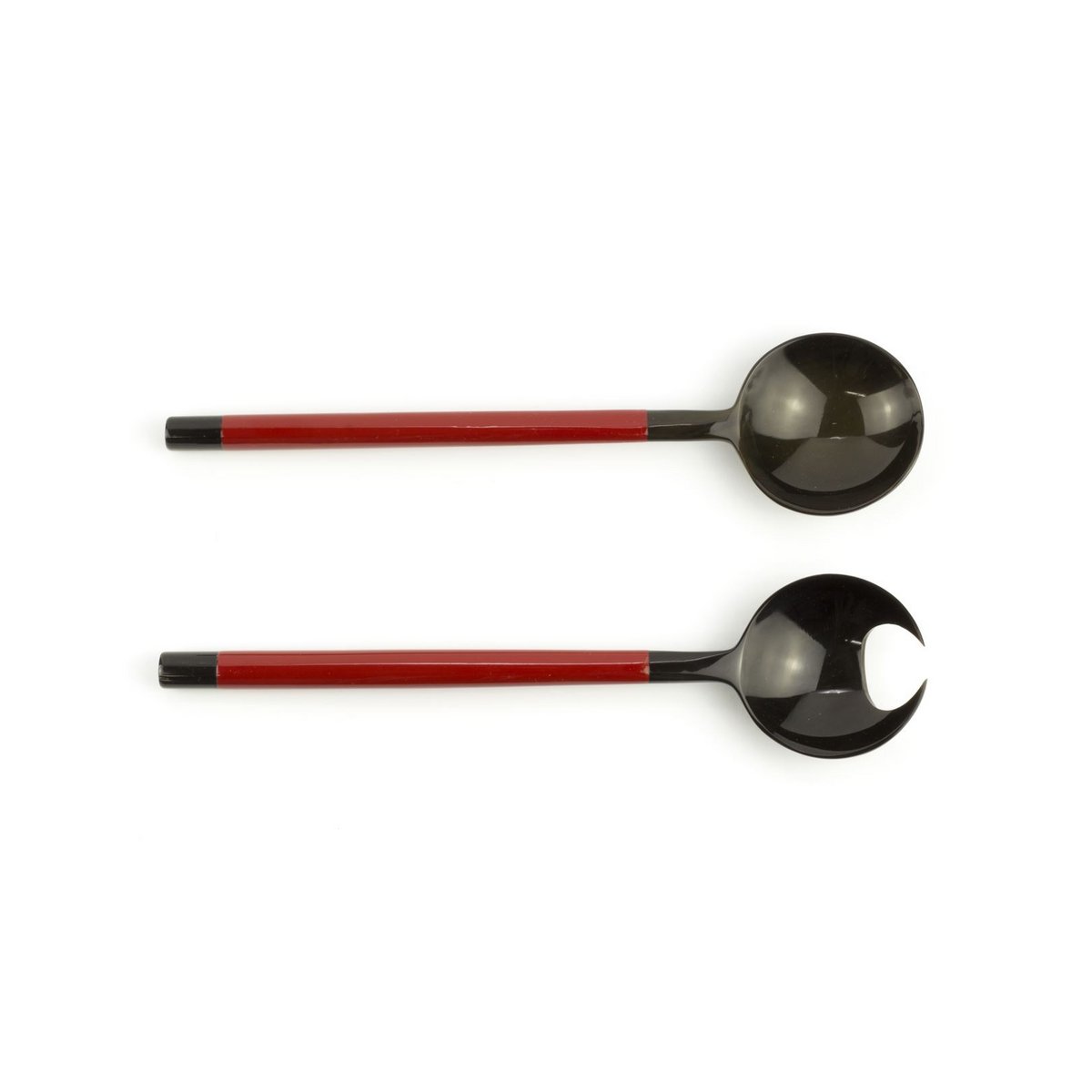Petits couverts ronds en forme de pince de crabe laqués rouge