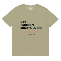 Eat Fashion Mindfulness en Liefde Unisex biologisch katoenen t-shirt - unisex t-shirt
