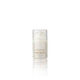 Hydrating face mask in a white bottle with a pump dispenser. Designed to moisturize and nourish the skin.
