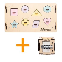 Set - BusyBoard cottage natura/pastel and creative cube