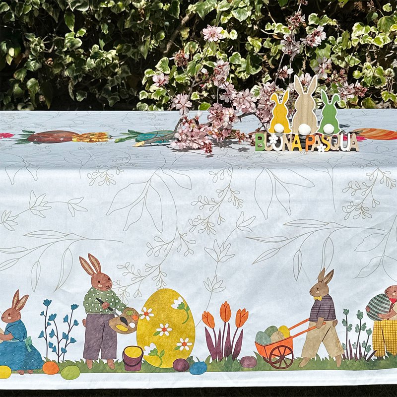 Quadratische und rechteckige Tischdecke – Osterhasen