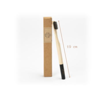 Bamboo Toothbrush Adult Black Medium