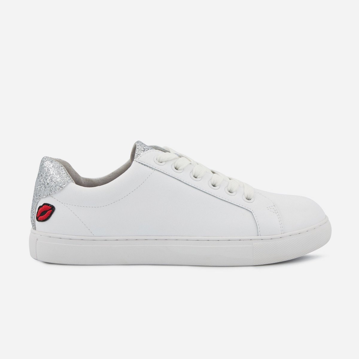 Simone-Blanc/Glitter Argent