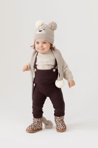 ENZO children's dungarees - 100% merino wool - brown