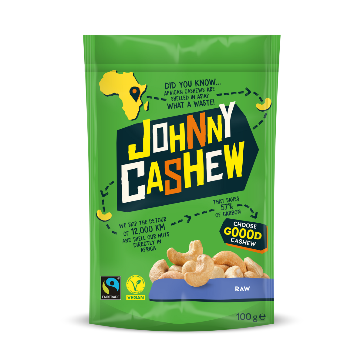 Johnny Cashew Ongebrand Ongezouten 100g