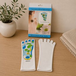 Chaussettes Réflexologie SPA Adoucissantes - Gel Hydratant aux Huiles de Jojoba et Olive, Vitamine E et Lavande - Redonne Douceur et Souplesse aux Pieds – Zone de Massage Réflexologie