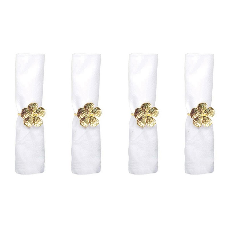 Masser af 4 runder med gyldne blomster