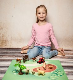 Speelkleed - graslandschap met modder