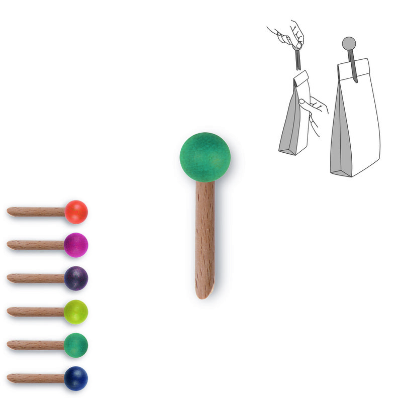 Clip per borsa in legno - colore