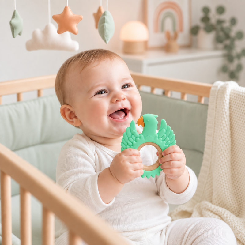 Parrot Wood & Silicone Teether | MINT