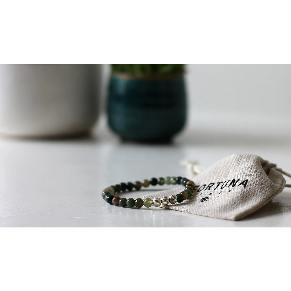 Minimal Green Indian Agate