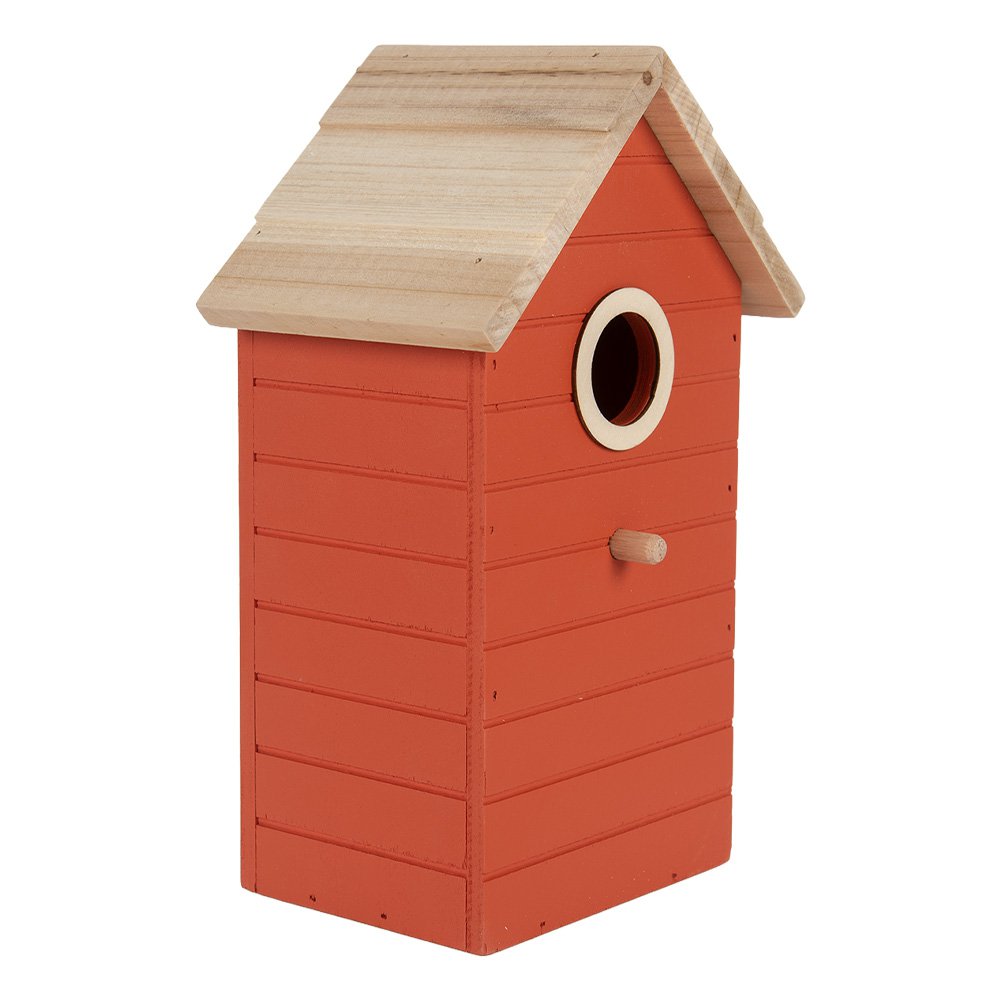 Decoration birdhouse 15x10x22 cm red wood