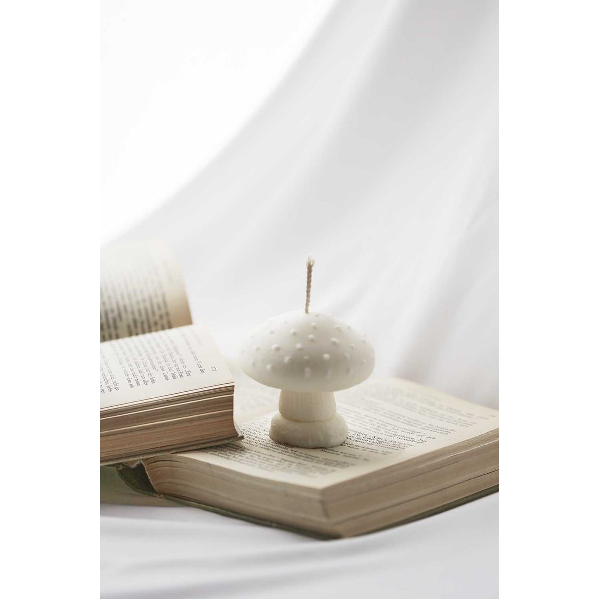 Ordinate-Woodland Mushroom Candle-02 Mushroom candle made of soy wax and beeswax | Handmade decorative candle | Cottagecore home decor | Gift for book lovers | Christmas candle