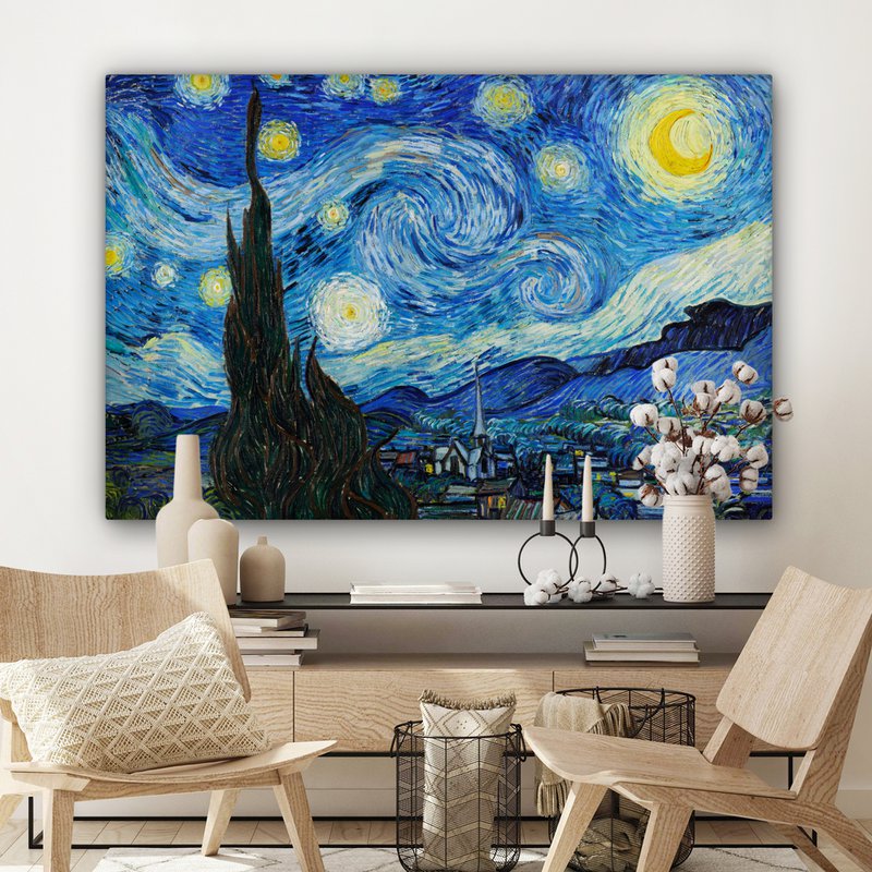 Canvas Maleri - Wall Decoration - De Sterrennacht - Vincent Van Gogh