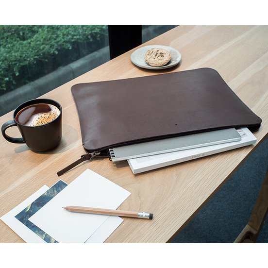 Leather laptop sleeve - Leather briefcase