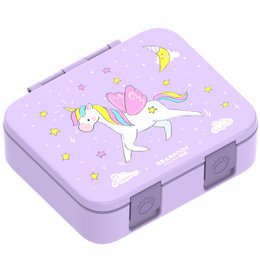 Leaf can with compartments, light & leak -proof - unicorn purple