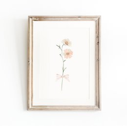 Flores de primavera de rubor con arco, póster de flores silvestres rosadas, estampado de ramo de flores silvestres, huella de guardería floral, póster botánico, póster de flores, huella de vivero floral, póster de flores silvestres, póster de vivero 