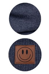 Komplet czapka i komin SMILE - bawełna - granat melanżowy