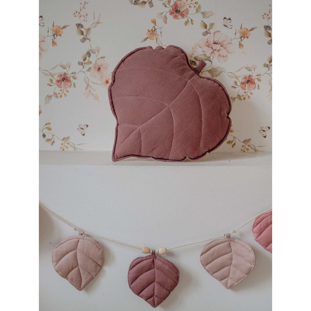 “Marsala” Linen Leaf Pillow