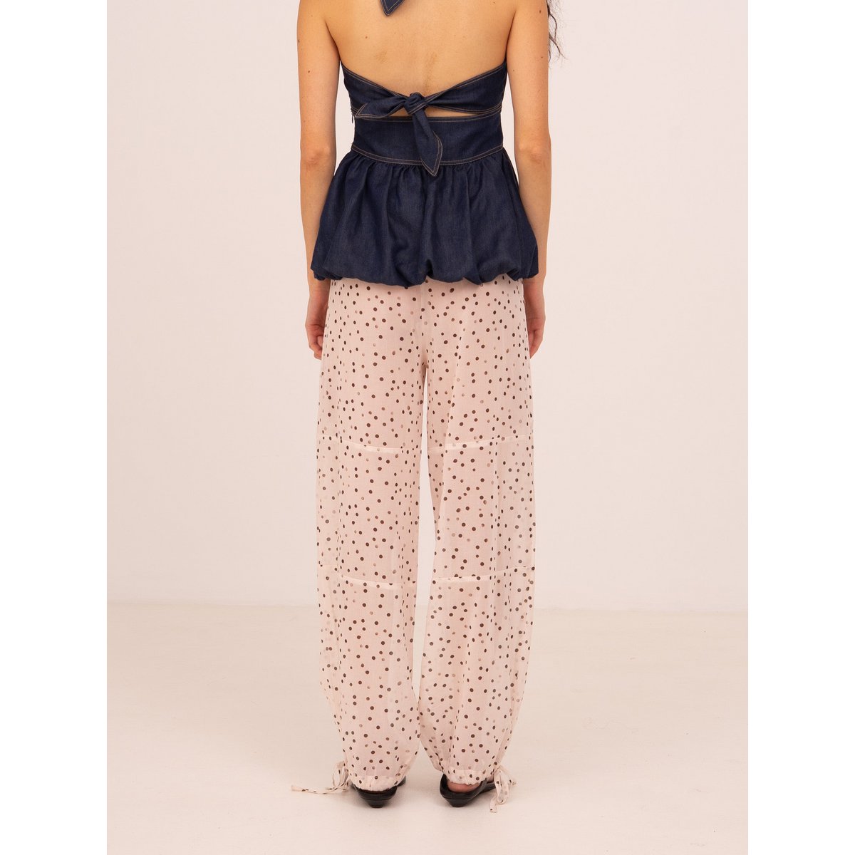 Cream Polka Dot Print FOMO Pants