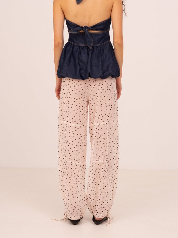 Cream Polka Dot Print FOMO Pants