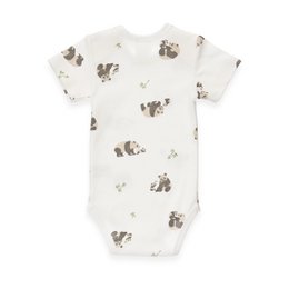 Baby Body Kurzarm - Panda Aop, Interlock - Off White