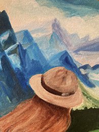 Kvinde i bjergene – Bergbloei | A4 kunst plakat