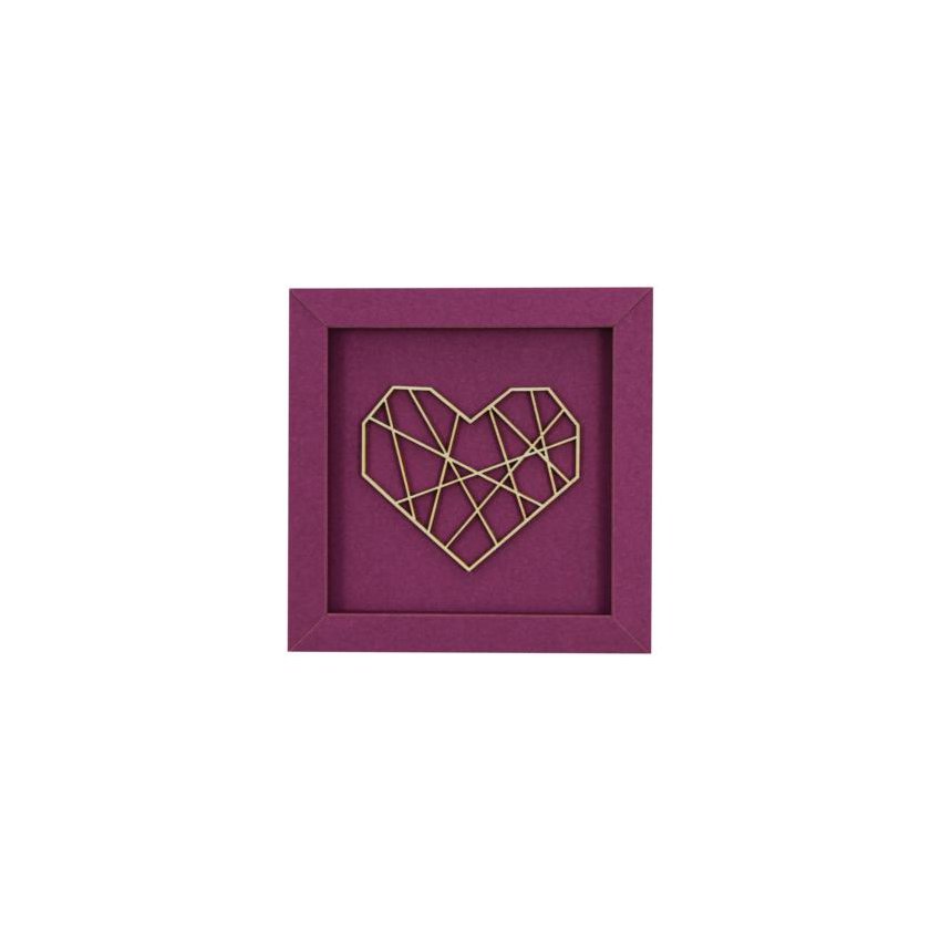 Imán de letras de madera con marco de corazón
