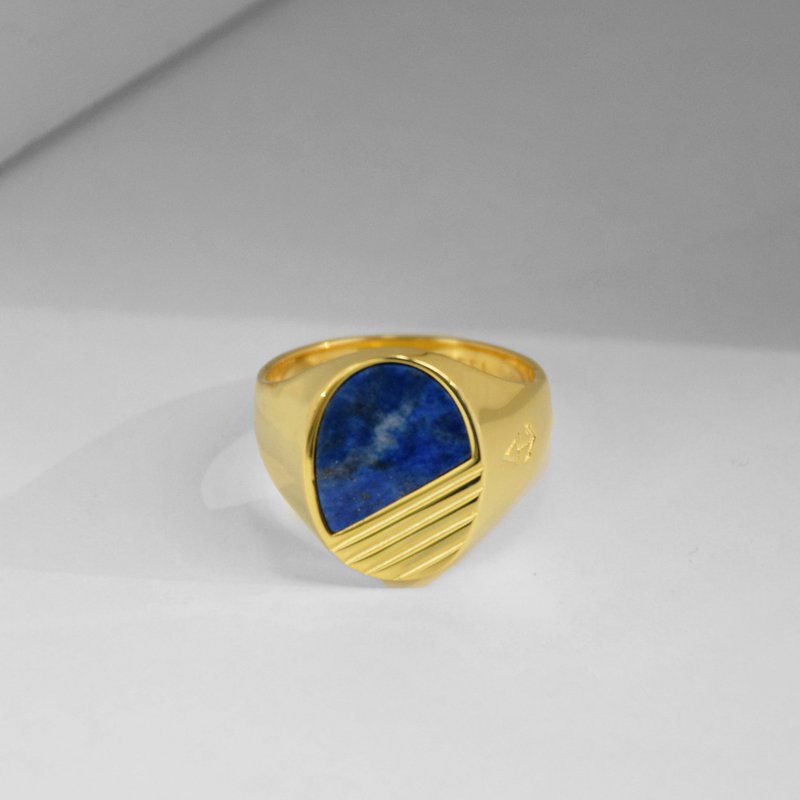 Ring PHOENIX LAPIS LAZULI | 925 silver | gold plated