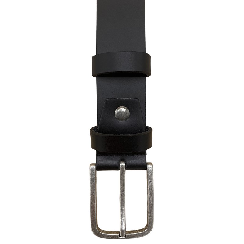 Leather Belt Black Of 3 cm Wide - Women's Belt Or Men's Belt