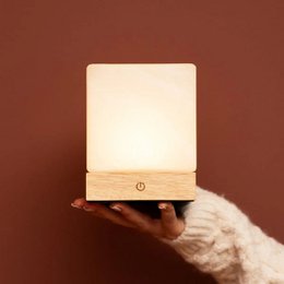Yce Lysebrun Trådløs Trælampe