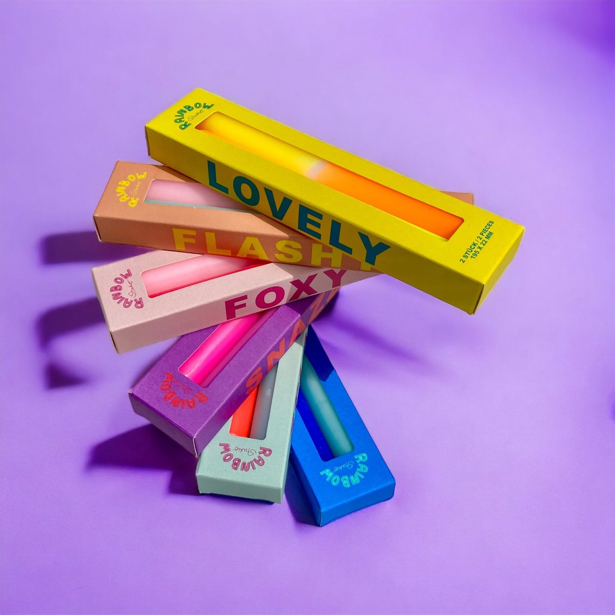 Rainbow Studio * Stabkerze 2er Set SNAZZY