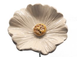 Cornflower flower ceramic white 5cm