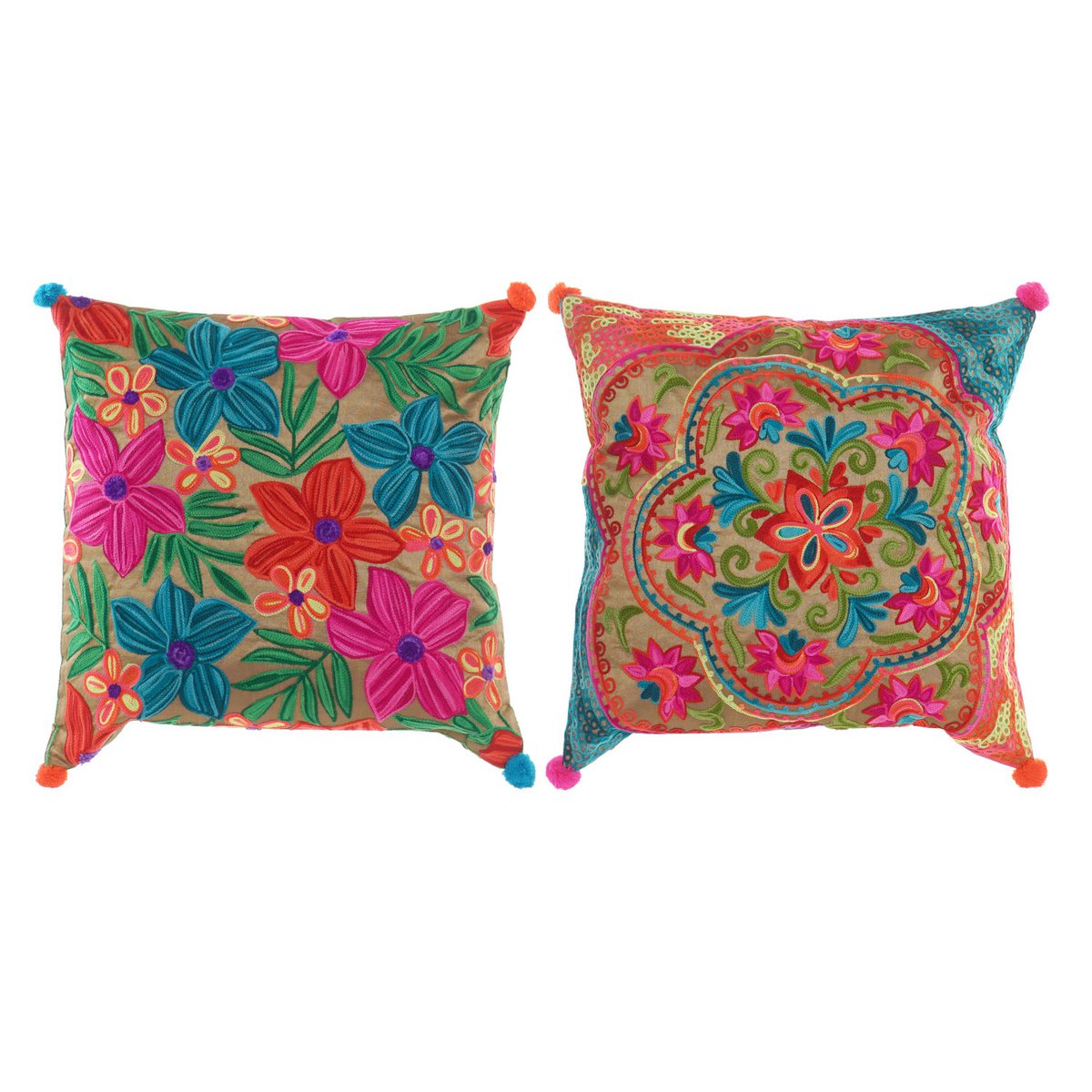 POLYESTER CUSHION 40X10X40 425 GR, FLOWERS 2 SURT. CJ161635