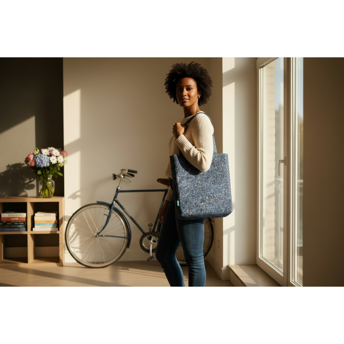 Recycled Jeans Shoulder Bag