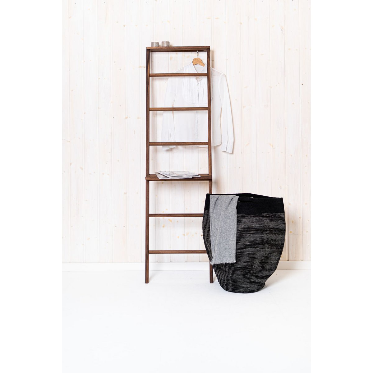Clothes ladder, towel rack made of solid walnut