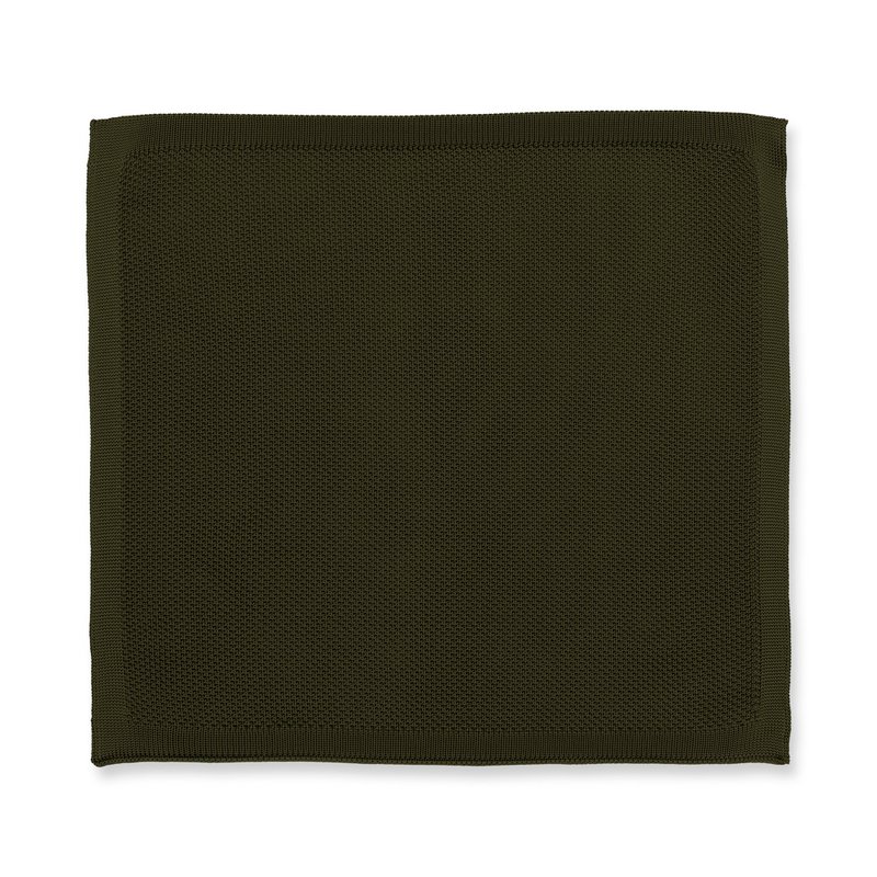 Moss green knitted pocket square
